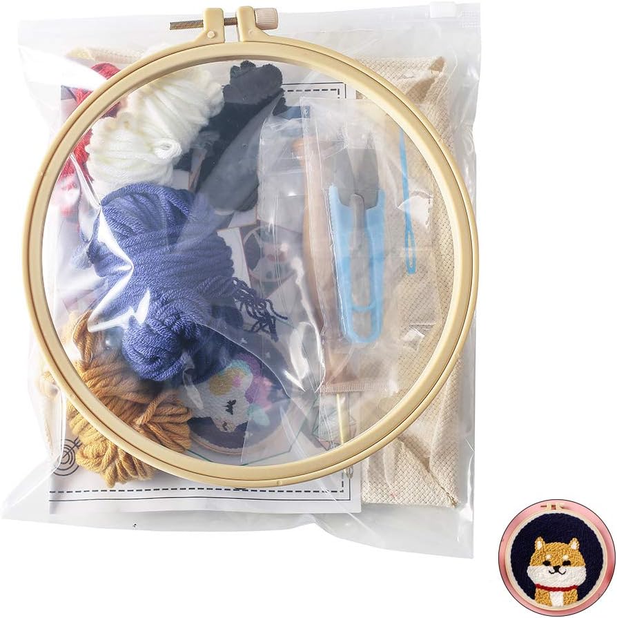 LOOGOOL Punch Needle Kit Craft Needlework Stitching for Embroidery Starter (Cute Dog)