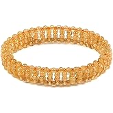 Justinstones Natural Gemstone Beaded Bracelet Birthstone Healing Crystals Jewelry Stretch Bracelet 6.5 inch