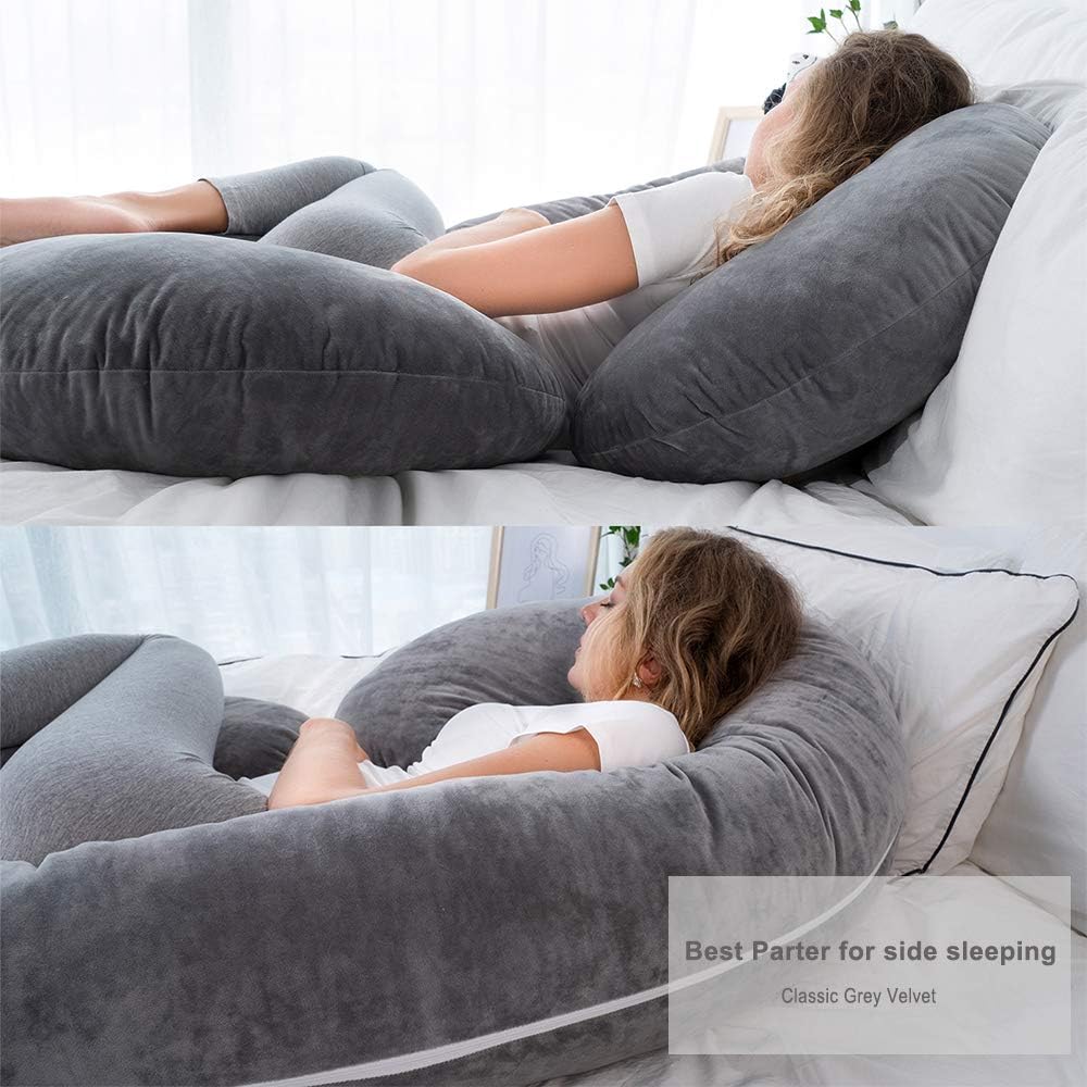 INSEN Pregnancy Pillow,Maternity Body Pillow with Pillow Cover,C Shaped Body Pillow for Pregnant Women: Home & Kitchen