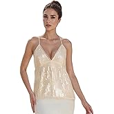 Women Y2k Halter Sequin Crop Top Backless Going Out Glitter Cami Tops Sexy Mesh Rave Vests Summer Streetwear