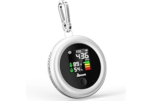 Mini Portable CO2 Detector, Aiment 3-in-1 Lightweight Carbon Dioxide Detector Air Quality Monitor Temperature Humidity Air Analyzer Digital CO2 Meter for Home Indoor Travel