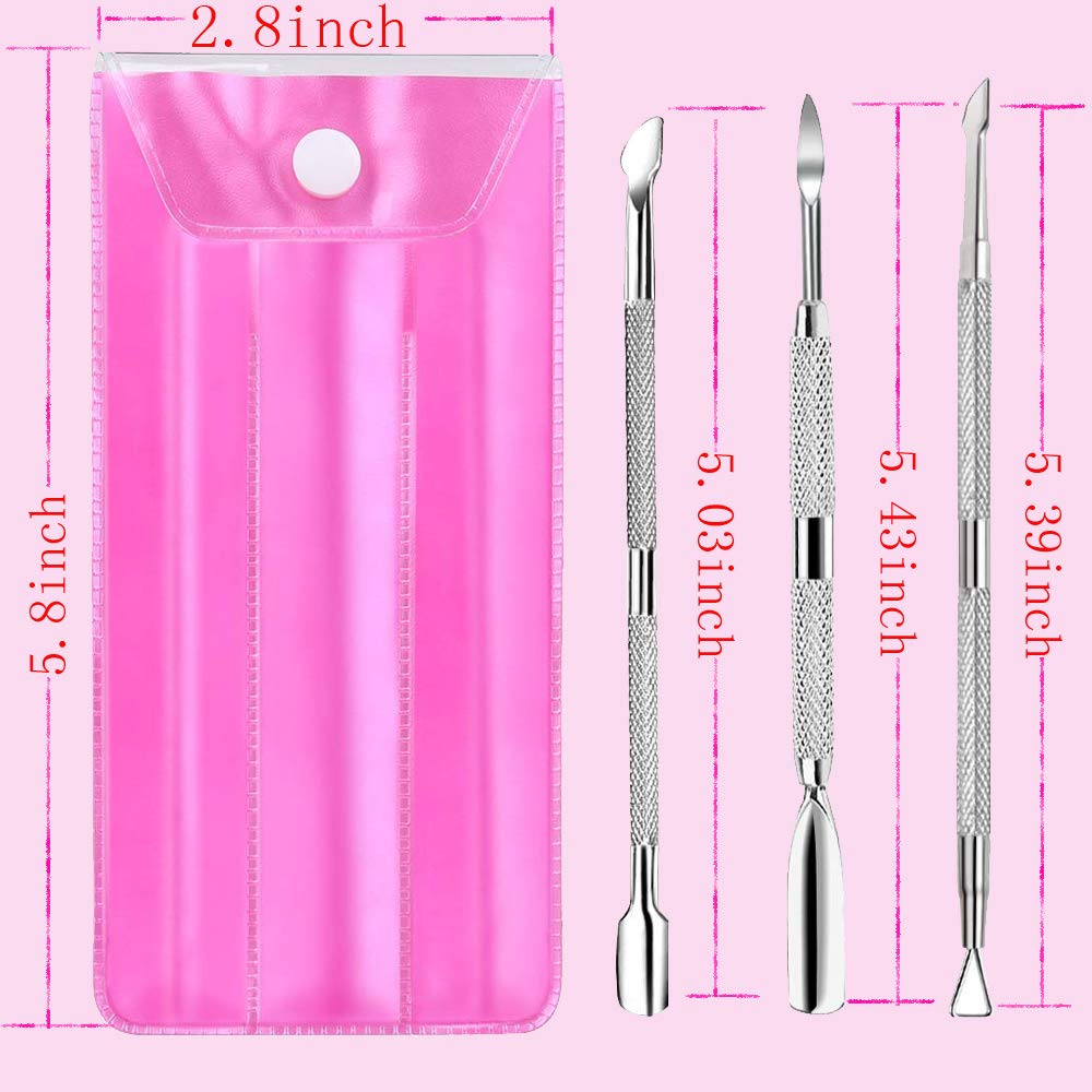 Cuticle Pusher and Cutter Set, BEBEEPOO 3pcs Nail Polish Remover Manicure Cuticle Tools Professional Stainless Steel Triangle Metal Cuticle Remover Peeler Scraper for Fingernails(Silver): Beauty