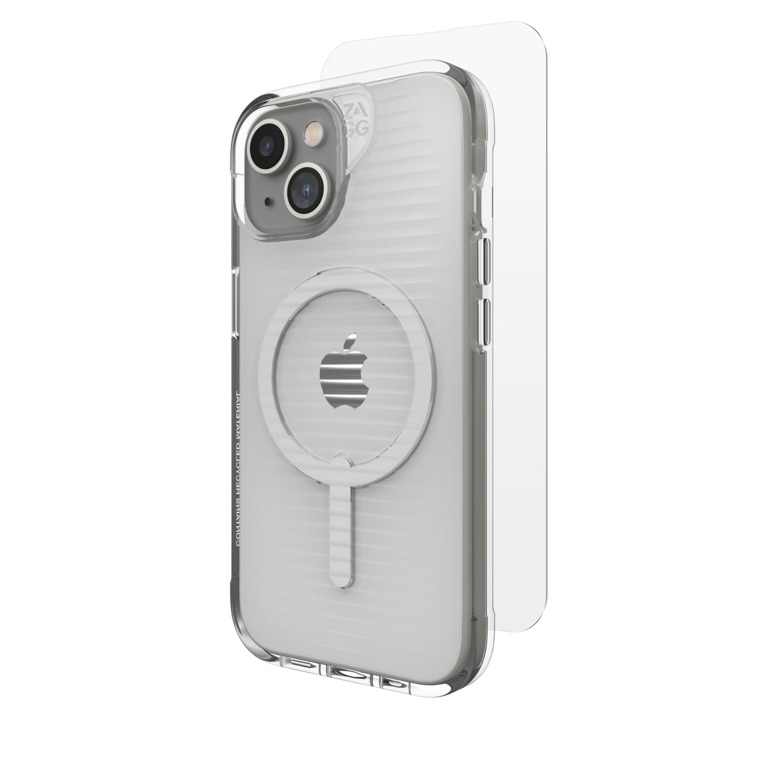 ZAGG Luxe Snap & Glass 360 Graphene-Reinforced Case with Tempered Glass Screen Protector for iPhone 13, 14 and 15 [6.1-Inch], MagSafe Compatible, Anti-Yellowing, Shockproof Back Cover (Transparent) — image 1