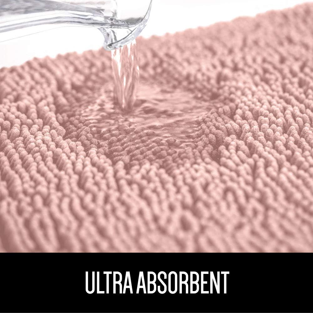 Gorilla Grip Original Luxury Chenille Bathroom Rug Mat, 30x20, Extra Soft and Absorbent Shaggy Rugs, Machine Wash Dry, Perfect Plush Carpet Mats for Tub, Shower, and Bath Room, Dusty Rose: Home & Kitchen