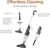 Amazon Basics 2-in-1 Corded Upright Vacuum Cleaner ECO Motor Lightweight Black view 2