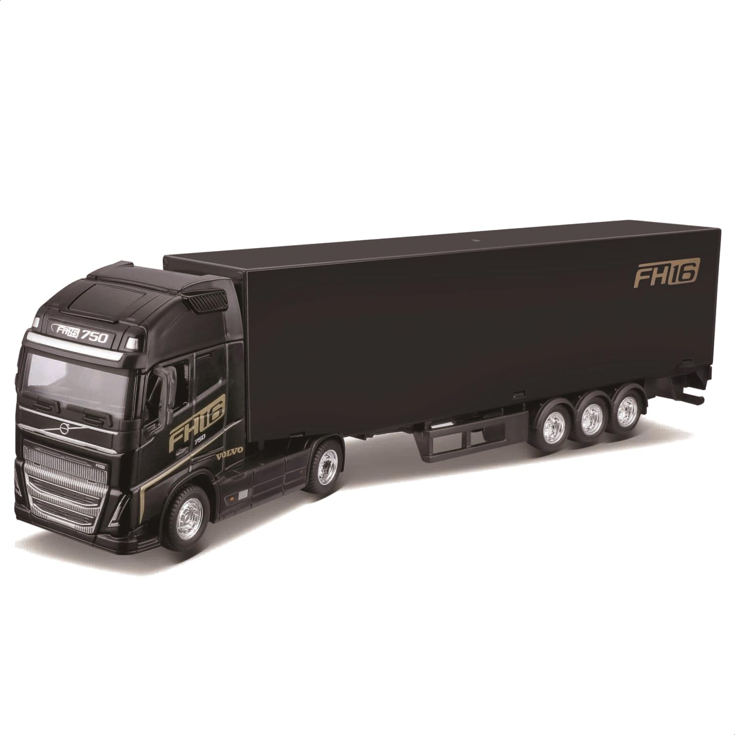 Bburago 1:43 STREET FIRE HAULERS WITH TRAILER - VOLVO FH16 GLOBETROTTER 750 XXLTOYOTIRES, Assorted Designs and Colours