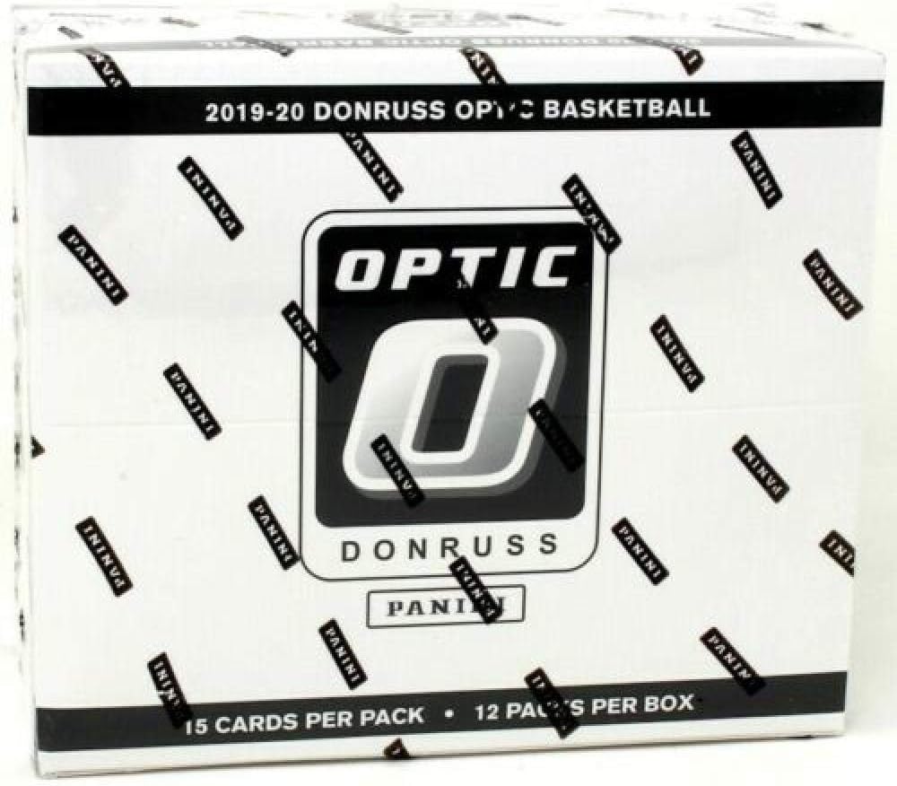 2019-20 PANINI DONRUSS OPTIC NBA BASKETBALL SEALED MULTI-PACK CELLO BOX Configuration: 12 Multi-Packs per box. 15 cards per pack - Look for rookie cards of Zion Williamson and Ja Morant - Find (3) Multi-pack Exclusive Blue Velocity Parallels in every Multi-Pack - Find retail exclusive color parallels. - Look for randomly inserted autographs (not guaranteed)