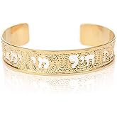 Proverbs 31:10 Gold Cuff, "Woman of Valor" Hebrew Cuff For Women, Scripture Jewelry, Christian and Jewish Gift, Handmade In Israel