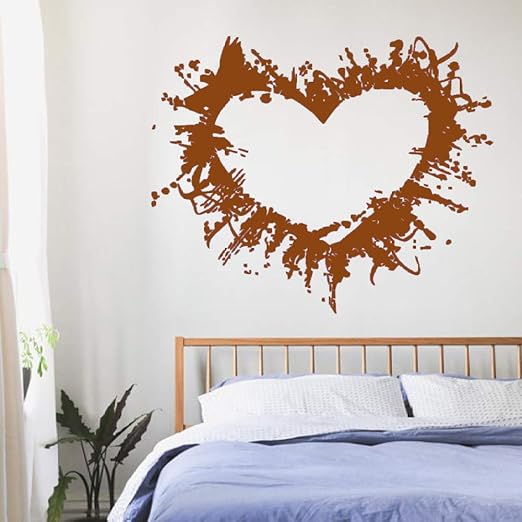 Guijiumai Calcomanias De Pared Vinilo Adhesivo Extraible Calcomania De Pared Dormitorio Pegatina Arte Decoracion De Amor Grunge Corazon Pegatinas De Pared Para Habitacion De Ninas L 7 50x42cm Amazon Es Hogar