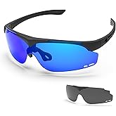 Fyland Polarized Sports Sunglasses With Magnetic Interchangeable Lens for Men Women Youth Cycling Running Baseball