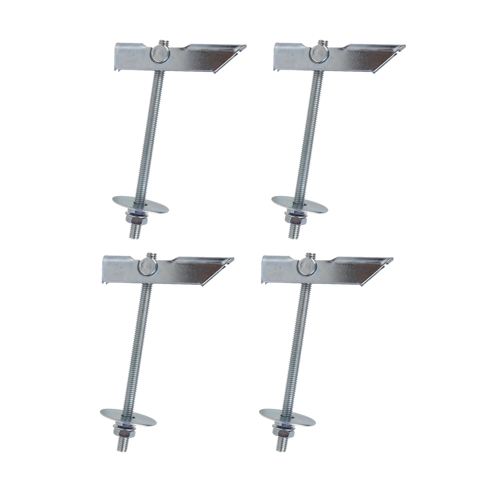 DOJA Barcelona Toggle Wing Bolts M6 - Pack 4 - Plasterboard Toggle Bolts for Hollow Walls and Ceilings, Drywall Snap Toggle Wing Spring, Anchors for Fixing Wall Fans, Wing Nut Toggle Anchors