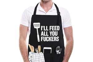 Apron Adjustable Kitchen Apron Chef Apron Funny Apron for Men Aprons Gift for BBQ Women
