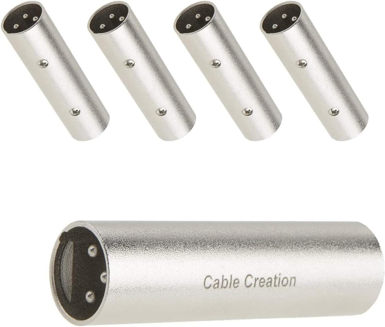 CableCreation [2-Pair] XLR Male to Male & XLR Female to Female 3PIN Adapter Connector Compatible Microphone,Mixer,Silver: Industrial & Scientific