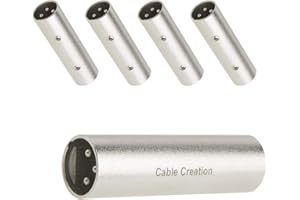 XLR Adapter Male to Male, CableCreation 5-Pack XLR 3 Pin Male to 3 Pin Male Microphone Line Adapter Converter