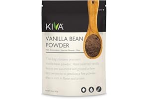 Kiva Vanilla Bean Powder | Gourmet-Grade | 100% Pure Natural | Freshly Ground | Madagascar Bourbon Vanilla Beans, Aromatic & Fragrant | Gluten-Free, Non-GMO | Baking, Smoothies, Beverages, 3 oz