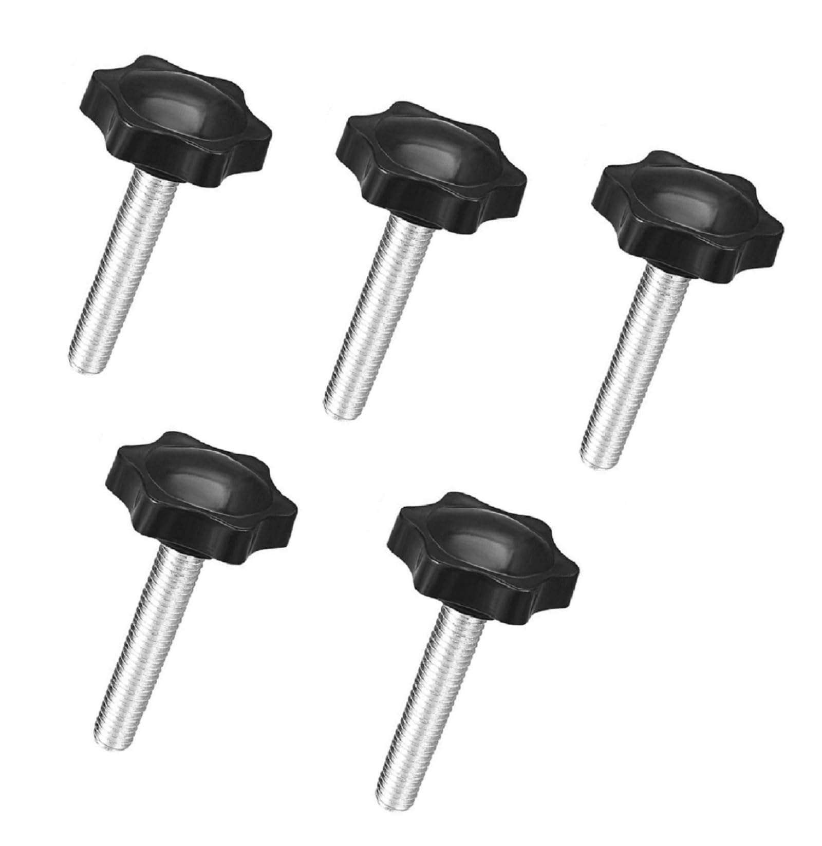 MACHSWON Clamping Screw Knob for Lathes Mechanical Industrial Equipment Instruments Plum Hex Shaped Cabinet Hardware Handgrips Clamping Knob Handle M8 x 35mm 5pcs