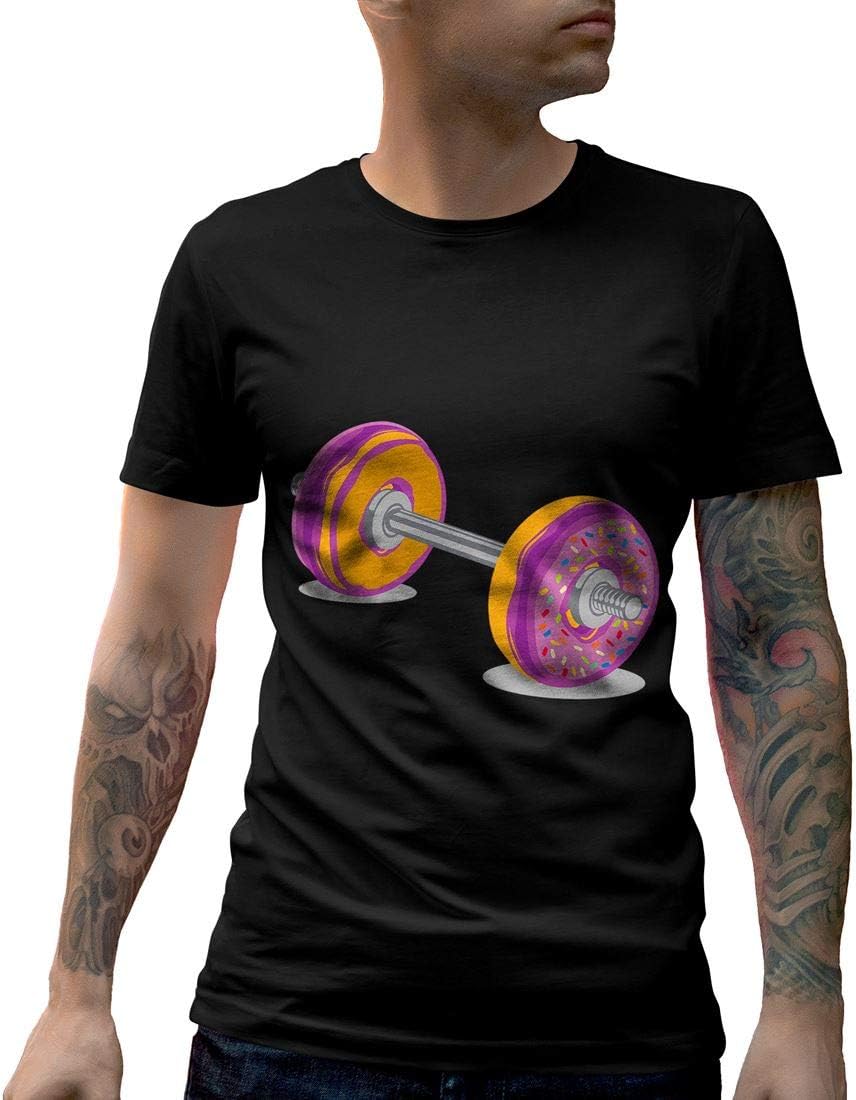 Donut Barbell Food Mens Crew Neck T-Shirt
