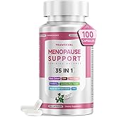 Menopause Supplements For Women, 400mg Black Cohosh & 200mg DIM for Hot Flashes, Night Sweats Relief & Hormone Balance, 35-in-1 with Probiotics, Ashwagandha & Red Clover, 100 Capsules/50-Day Supply