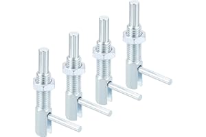 uxcell 4 Pcs Retractable Indexing Plunger Pin, M12 l Spring Plunger Carbon Steel Spring Loaded Latch Telescopic Locking Pin with Nut for Machinery Shipbuilding