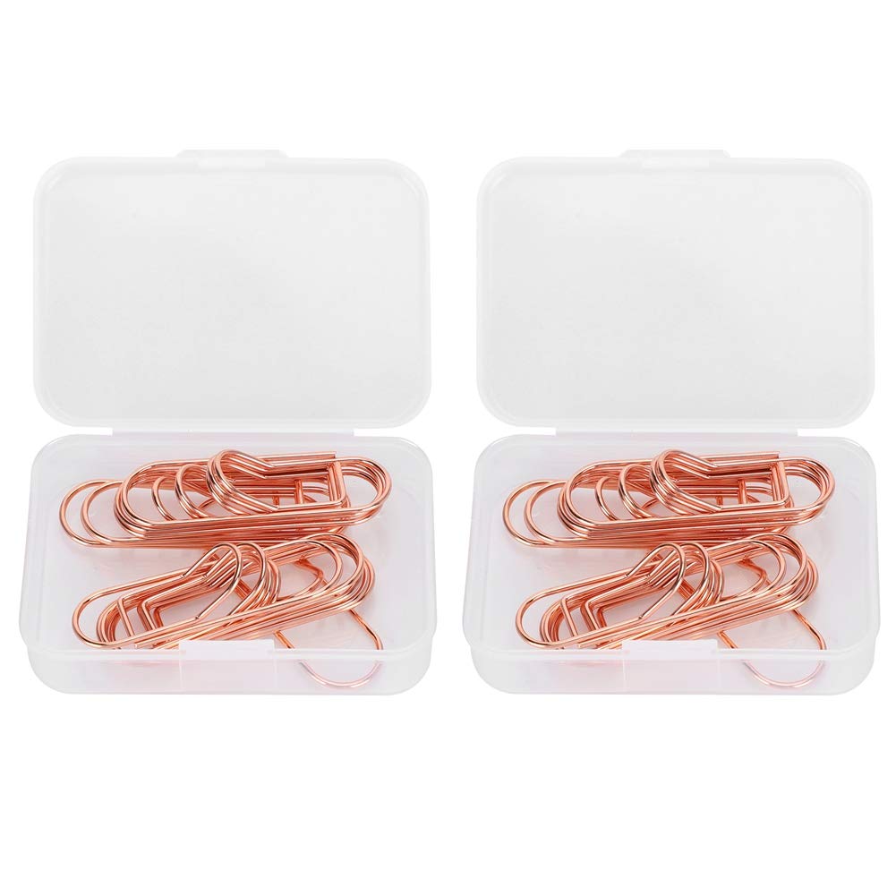 Fdit 24Pcs Metal-Coated Paperclips Office Clips Pen Holder Notebook Journals Simple Metal Bill Holder Stainless Clip Office Supply for Papers, School, Office Supply