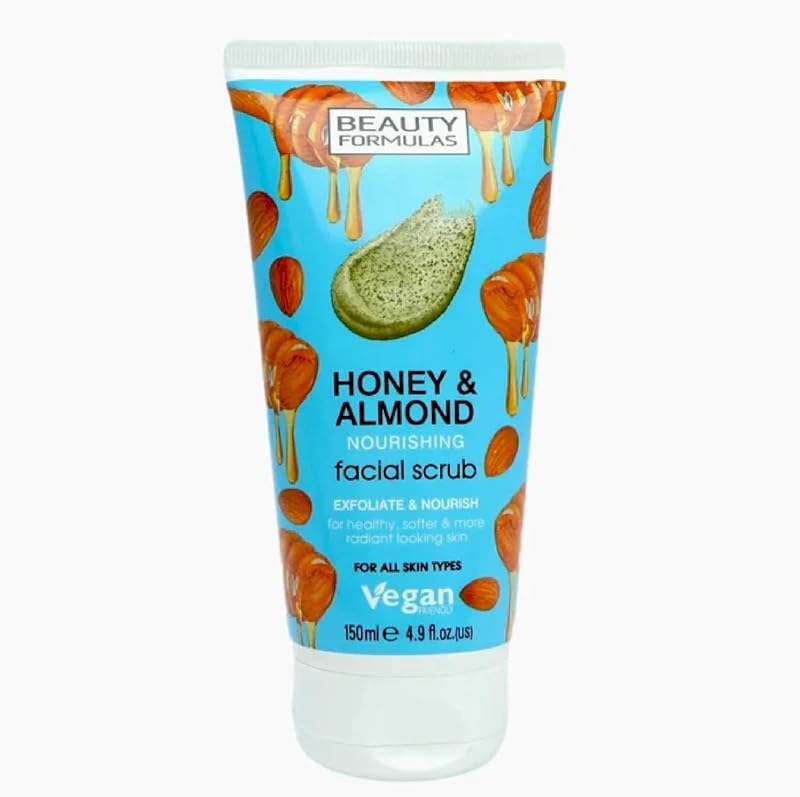 Beauty Formulas Face Scrub Honey & Almond 100ml Gentle Exfoliating Skin Care