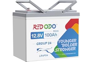Redodo 12V 100Ah LiFePO4 Battery, Rechargeable Group 24 Lithium Battery with 100A BMS, Up to 15000 Deep Cycles, 1280Wh Energy for Solar Power System, Home Backup, RV, Marine, Trolling Motor