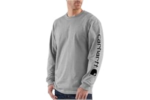 Carhartt Men's Loose Fit Heavyweight Long-sleeve Logo Sleeve Graphic T-shirt
