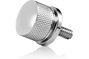 Eumti Chrome Stainless Knurled Fender Rear Seat Bolt Screw 1/4"-20 Thread Quick Install Compatible with Harley Touring Softail Dyna Sportster CVO Fatbob 1996-2025