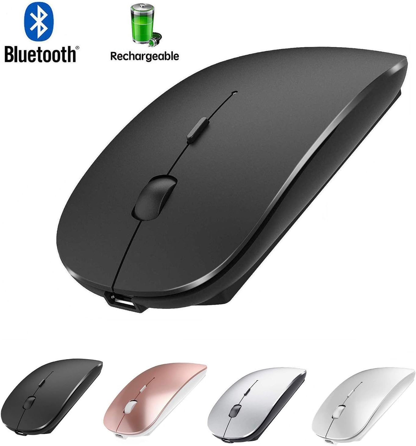Bluetooth Mouse for IPad and Phone MacBook Window Laptop Bluetooth Wireless Mouse for MacBook pro MacBook Mac MacBook Air (Black)