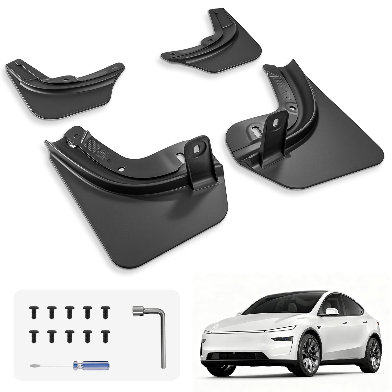 Photo 1 of 3W Tesla New Model Y Juniper Mud Flaps 2025 2026 Accessories, Protect Paint, No Drilling Required, All-Weather Mud Guard Body Kits, Black (Set of 4)