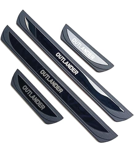 thumbnail image 2 of Black Door Sill Cover Protector For Mitsubishi Lancer – Scuff Plate Trim, Gloss Finish, Adhesive 2 of 3