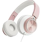 ARTIX CL750 Wired Headphones with Mic & Volume Control — Noise Isolating On-Ear Headphones for Computer and Laptop Wired, Plug in Corded Headphone Over Ear with Wire (Foldable, Aux Jack 3.5mm)