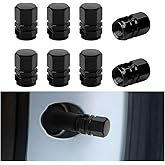 Osilly Car Tire Stem Valve Caps, 8 PCS Aluminum Alloy Valve Stem Covers, Leak-Proof Tire Cap Cover Accessories, Hexgon Style Wheel Air Valve Caps for SUV Car Bike (Black)
