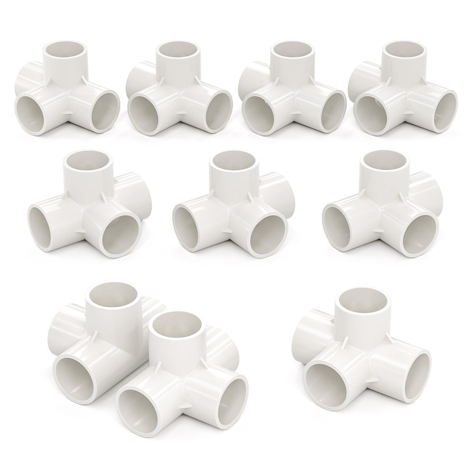 Bwintech 10 Pcs 32MM (1") 4 Way Cubic Tee Slip Connector PVC-U Fitting Elbow Coupling Connector Garden Water Pipe Connection