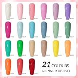 Phoenixy Gel Nail Polish Kit 21 Colours Base & Top Coats Soak Off view 3