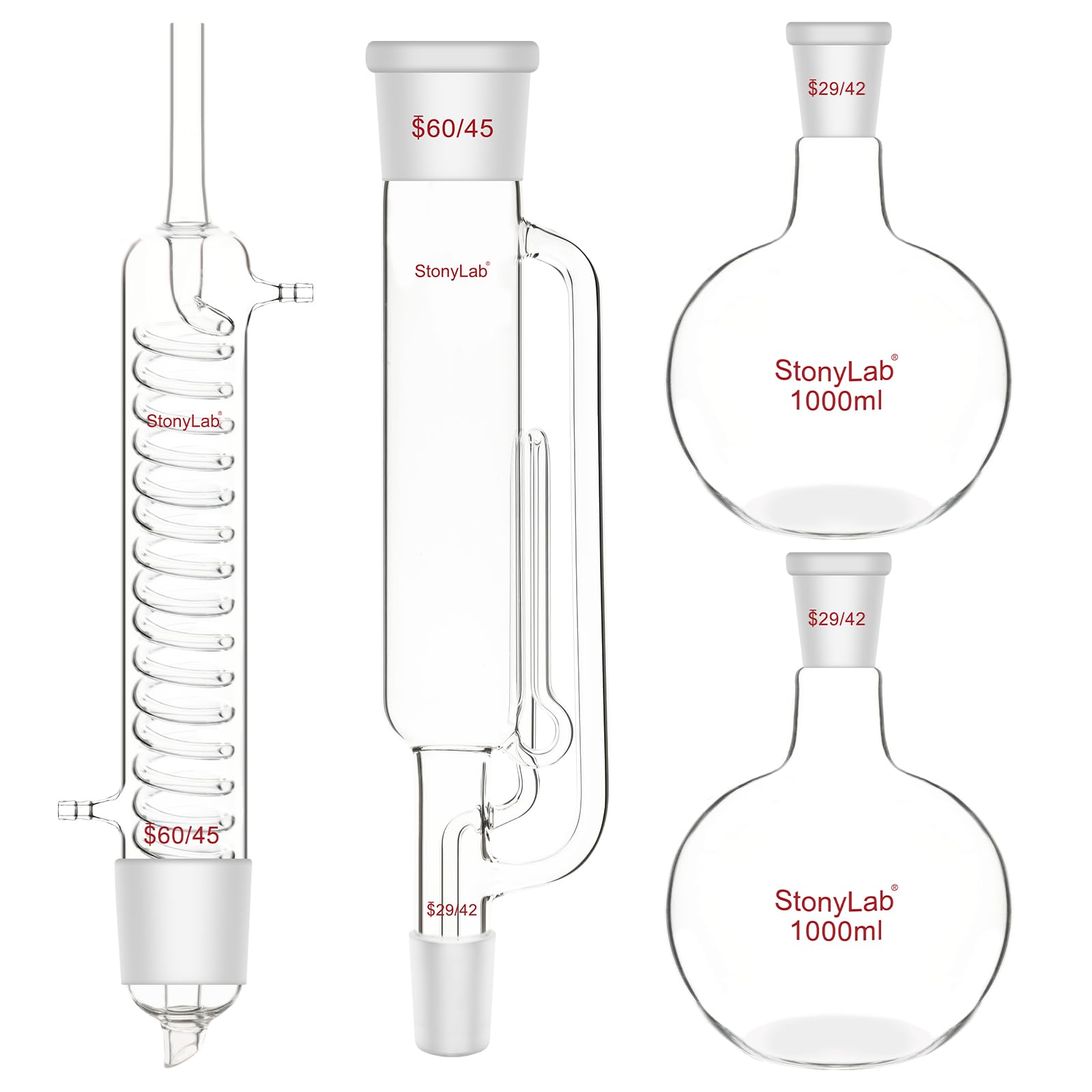 stonylab Soxhlet Extraction Kit with Borosilicate