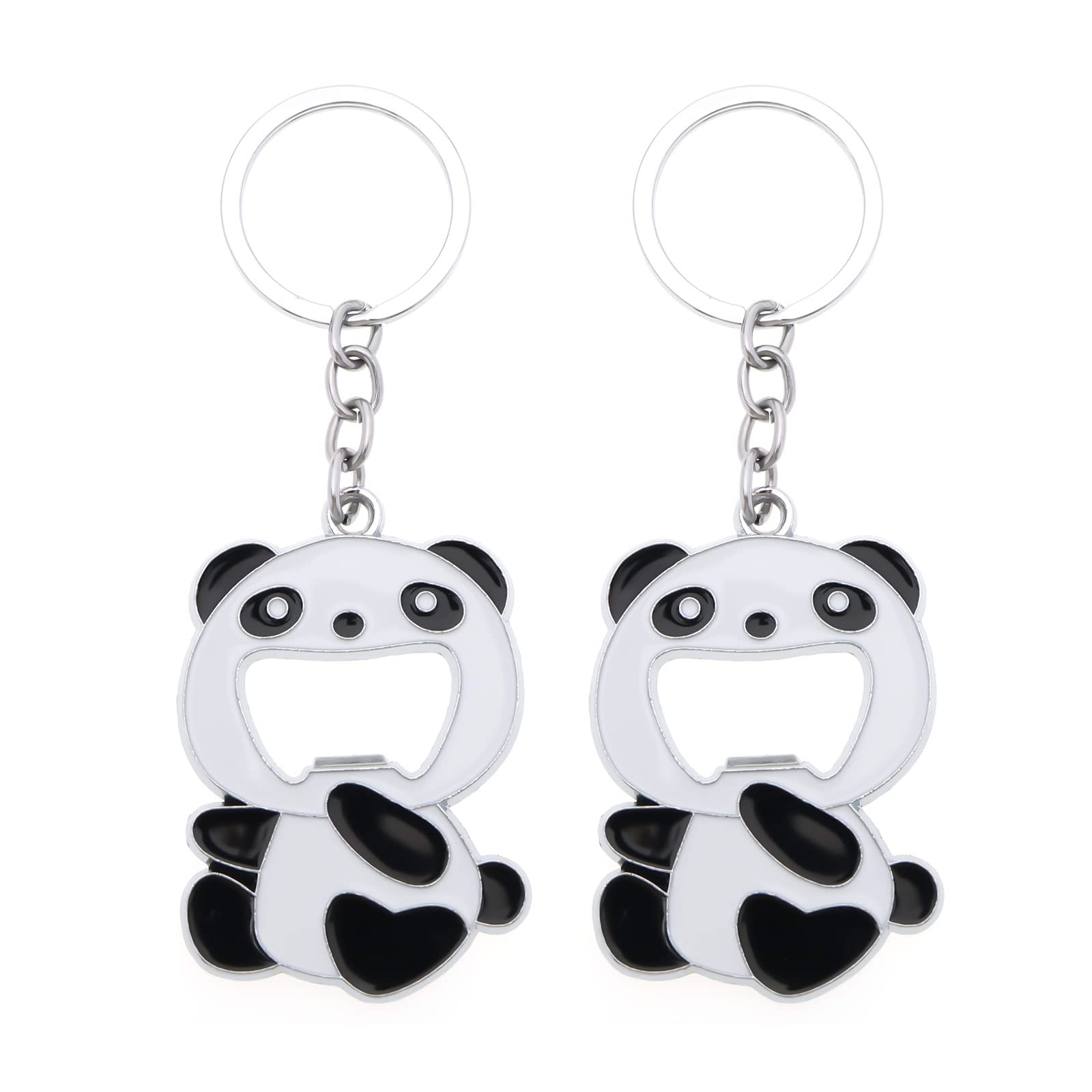 EMSea 2Pcs Panda Keychains Bottle Opener Key Rings Multi-Functional Keyrings Cartoon Panda Keychains Decorative Tools for Key Beer