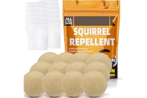 PEVAFI Squirrel Repellent Outdoor, Chipmunk Repellent, Outdoor Squirrels Away Repellant for Bird Feeder/Garden/Attic/Plants 12 Balls