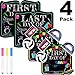 First Day School Sign, 4 Pieces Unique Back to School Sign with 3 Erasable Chalk Pens Reusable First Day Last Day School Sign Photo Booth Props Chalkboard Style