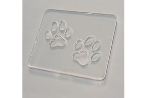 YUXUANISH Double Paw Print Template,Acrylic Router Template,Clear Acrylic Router Jig,Woodworking Router Template Tracing Guide (7" x 6")