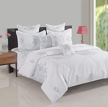 Swayam 250 Tc Ethinic Print Cotton Satin Extra Large Bed Sheet