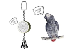 Colorday Bird Toys Parrot Talking Coach & Interactive Voice Bell for Parakeet, African Grey, Amazon Parrots, Quaker, Cockatiel, Conure (Green)