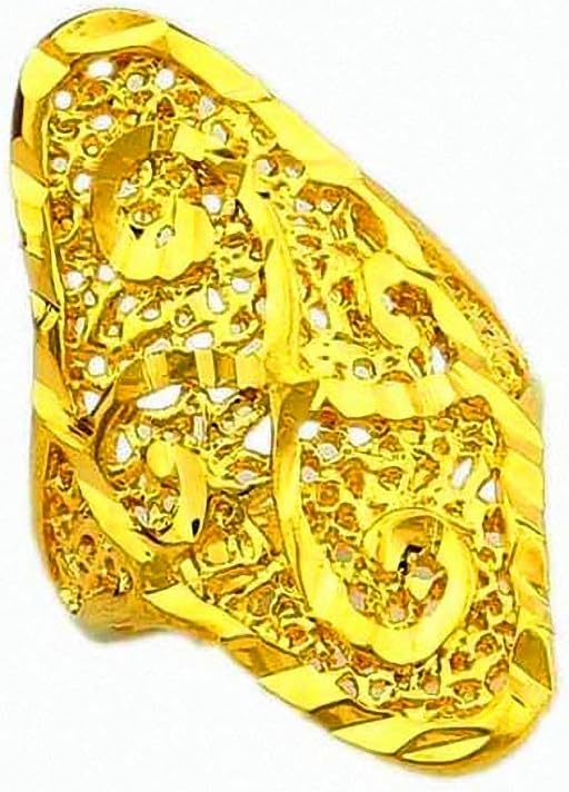 Surhel 24K Gold Color Mens&Women Jewelry Ring Yellow Gold Golden Finger Ring
