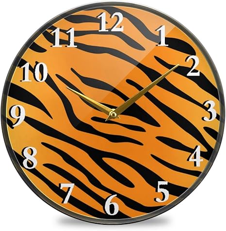 Amazon.de: Rulyy Wanduhr aus Acryl mit Tiermotiv und Tigermotiv, leise