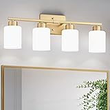 FonmYim Gold Bathroom Light Fixtures, 4-Light