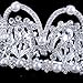 Stuffwholesale Girl Tiaras Silver Rhinestone Crystal Crown Pearl Prom Party Hair Wear with Bobby Pins (Crystal )