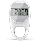 Simple Pedometer for Walking, Accurate Step Tracker with Carabiner, 3D Step Counter for Men Seniors