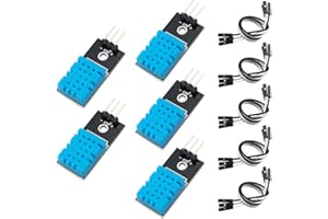 KeeYees 5pcs DHT11 Temperature Humidity Sensor Module Digital Single Bus 3.3V-5V with Jumper Wires for Arduino Raspberry Pi