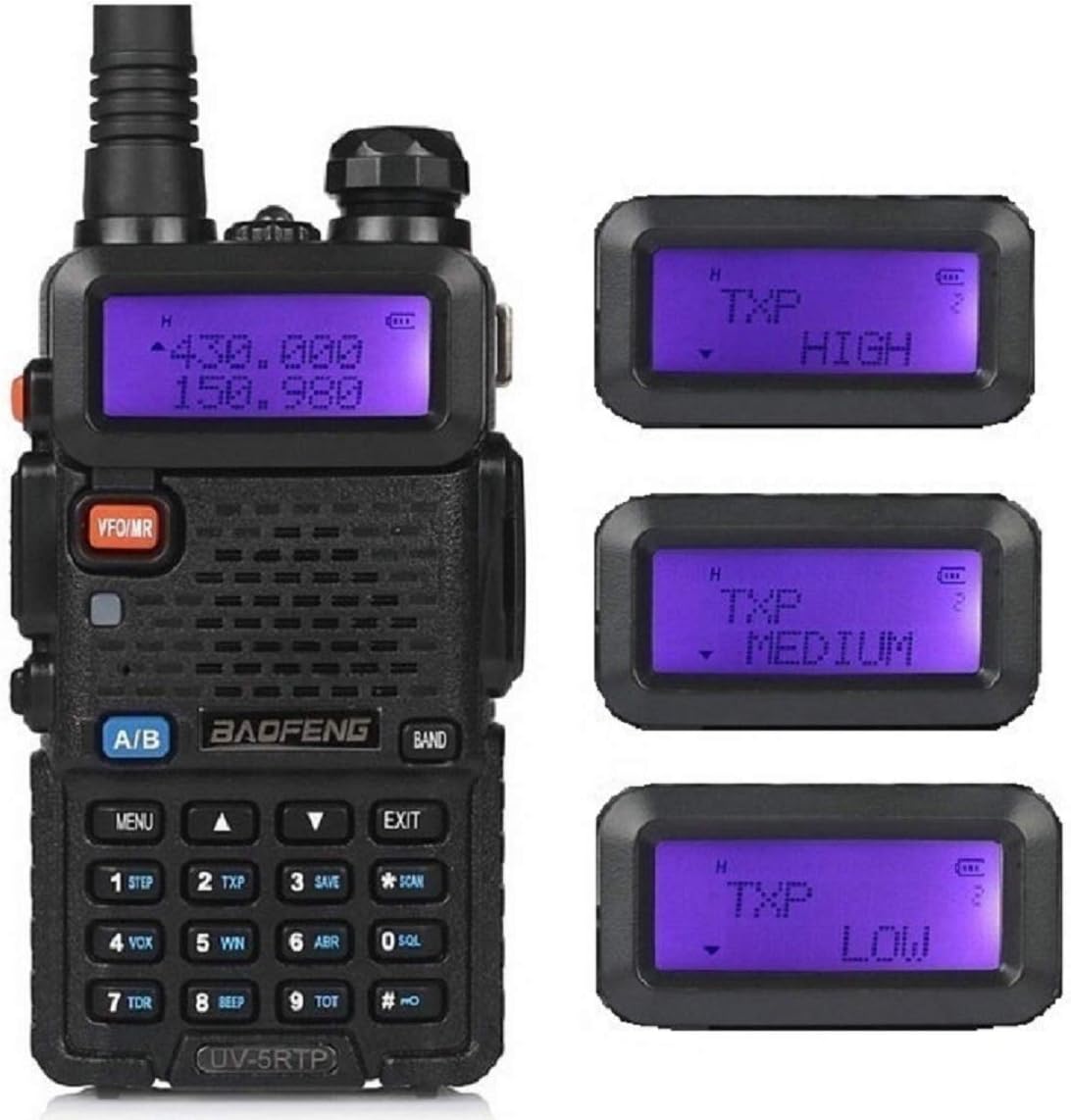 Baofeng UV-5RTP Tri-Power 8/4/1W Two-Way Radio Transceiver (Upgraded Version of UV-5R with Tri-Power), Dual Band 136-174/400-520MHz True 8W High Power Two-Way Radio