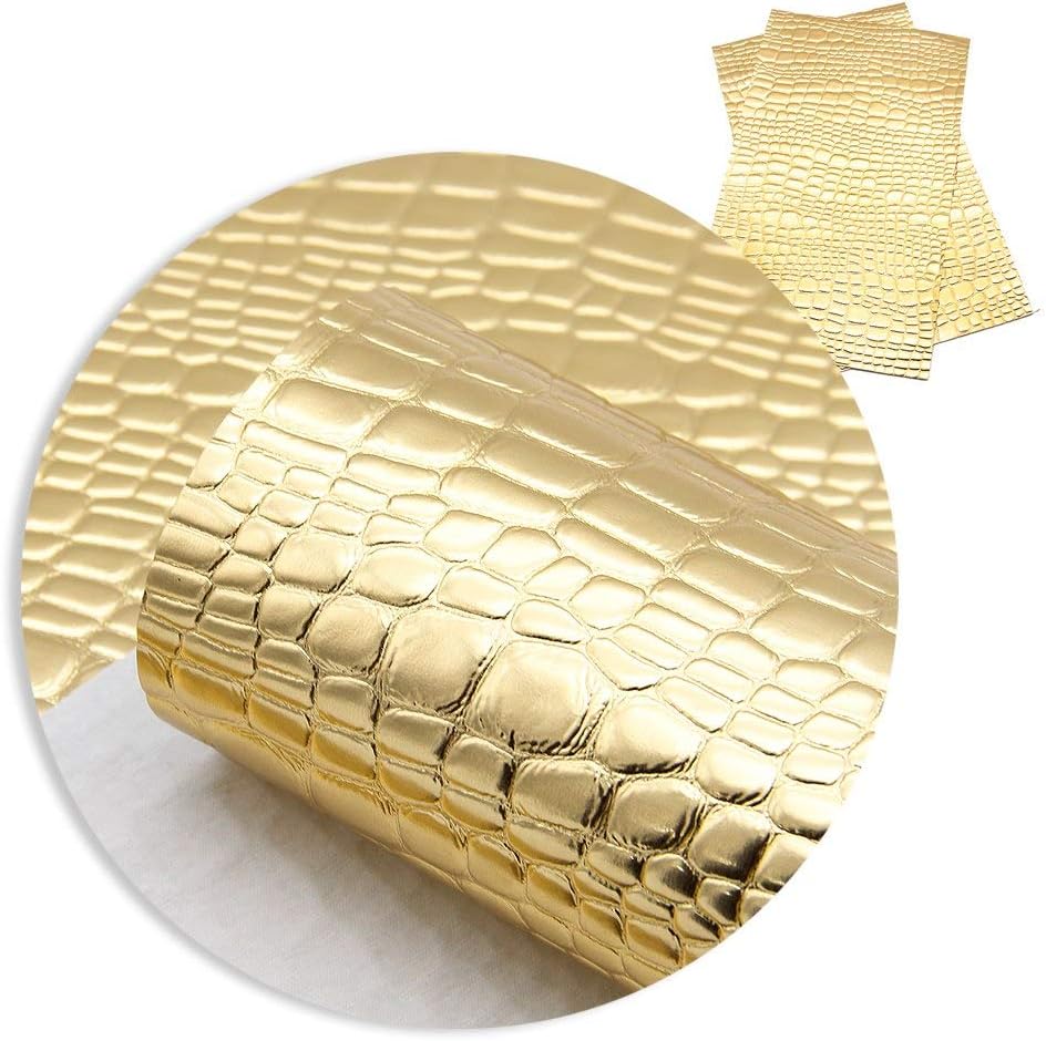 1Pcs 8x13Inch Crocodile Leather Sheets for Craft-PVC leather sheets for Making Earrings-Synthetic Leather Fabric for Wallpaper Coverings-Leatherette Fabric Sheet-Synthetic Leather Fabric for Bow (N06)